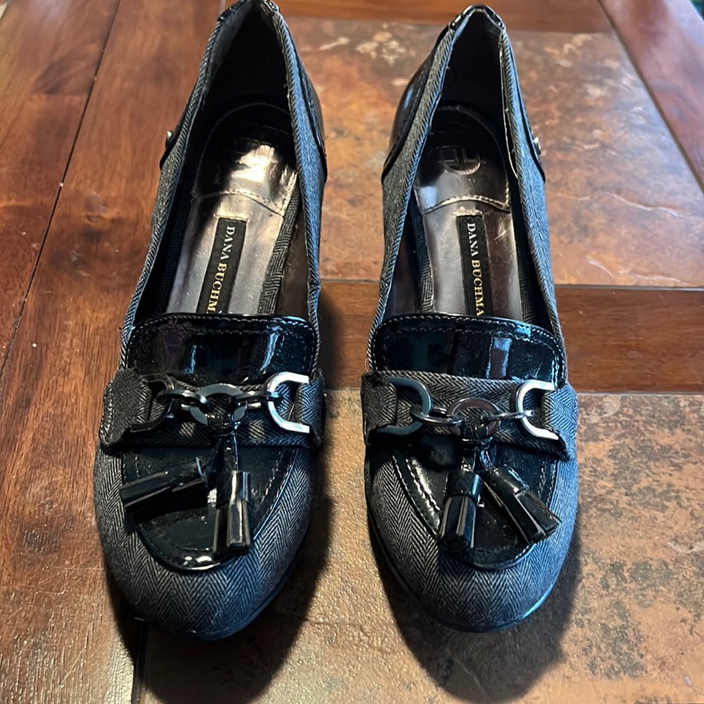 DANA BUCHMAN Black Heels with Tassels